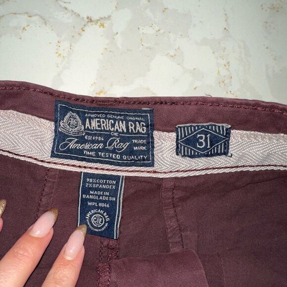 American Rag Mens Maroon Shorts - Picture 3 of 4